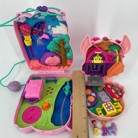 Polly Pocket Lot Koala Adventures Purse and Llama Music Party Compact Toys - Picture 10 of 10